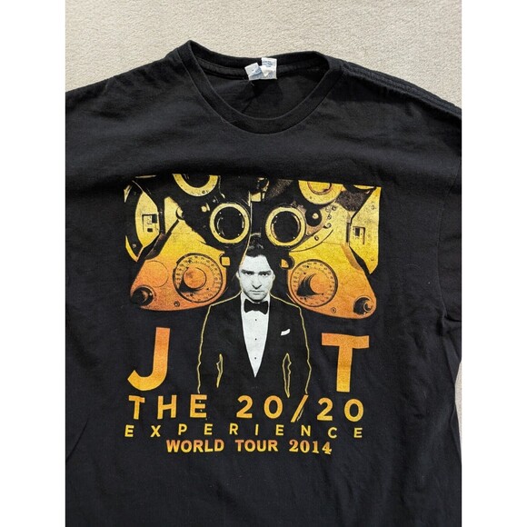 JUSTIN TIMBERLAKE The 20/20 Experience World Tour 2014 Black T-Shirt Large - Picture 7 of 14